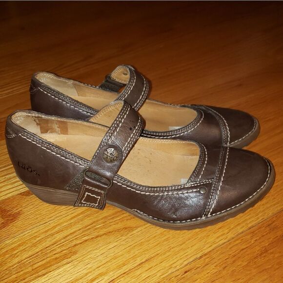 Taos brown leather Maryjane wedges - Picture 1 of 7